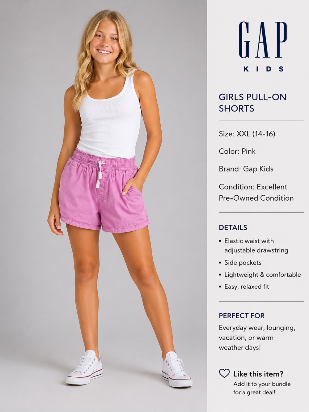 Gap Pink Kids XXL (14-16) Girl Shorts